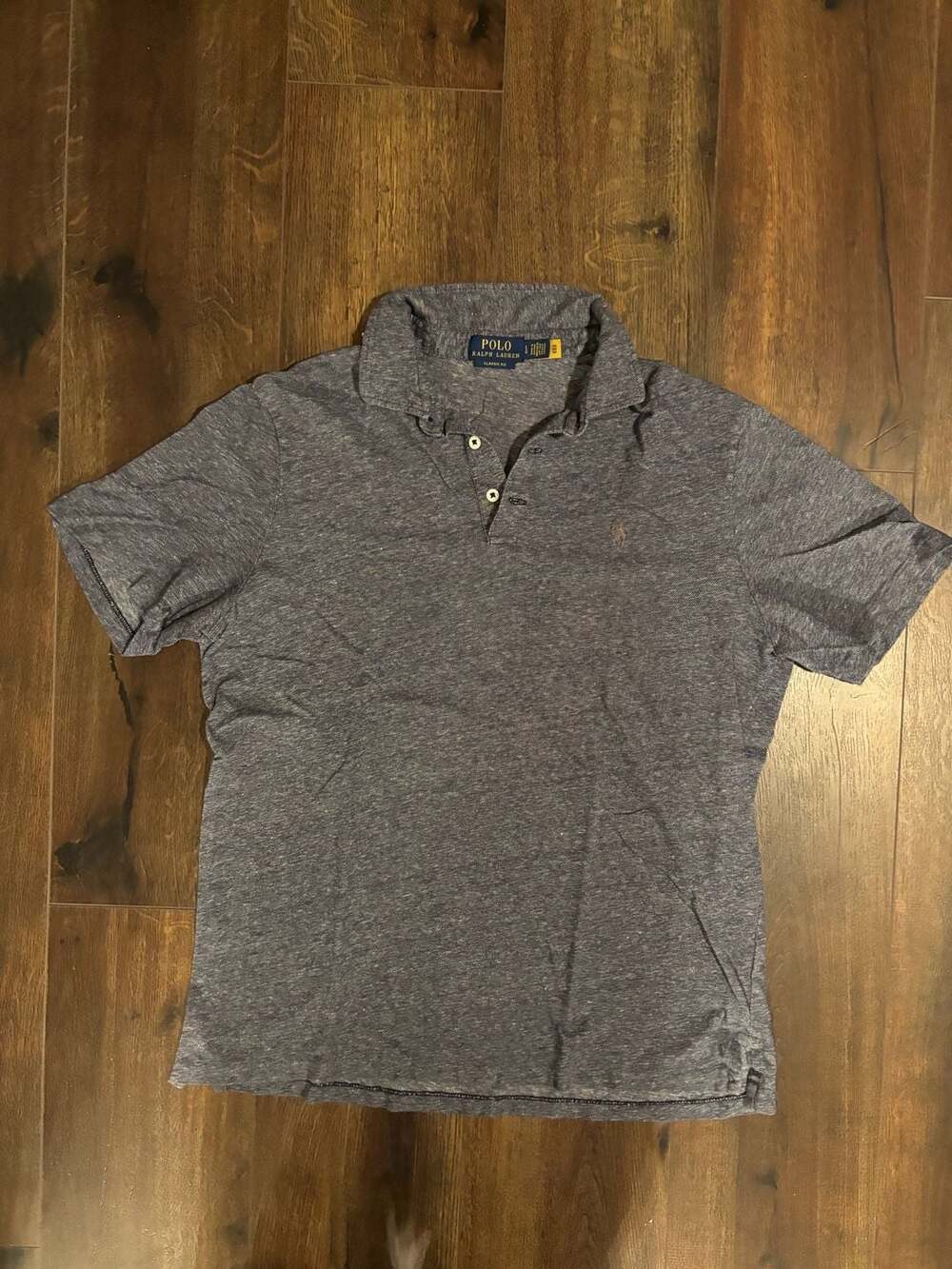 Polo Ralph Lauren Classic Fit Polo Shirt Size Large Blue Heather